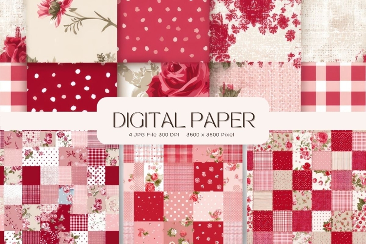 Flower Patchwork Quilt Pattern Background Gingham Wallpaper