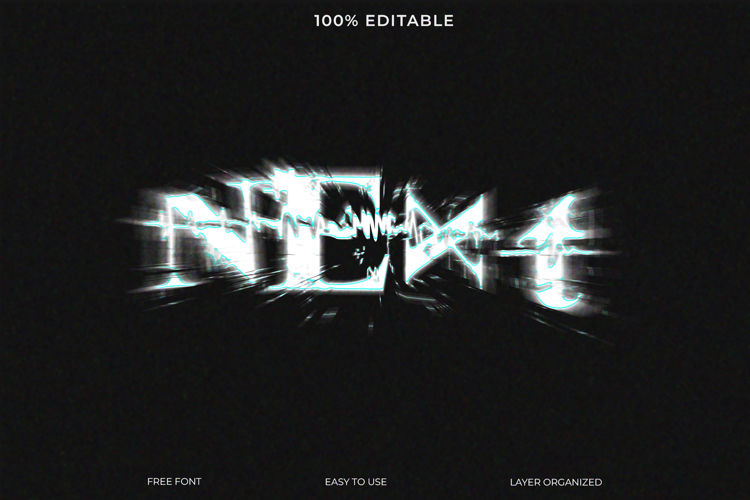 Abstract Text Effect Editable Free Photoshop Template