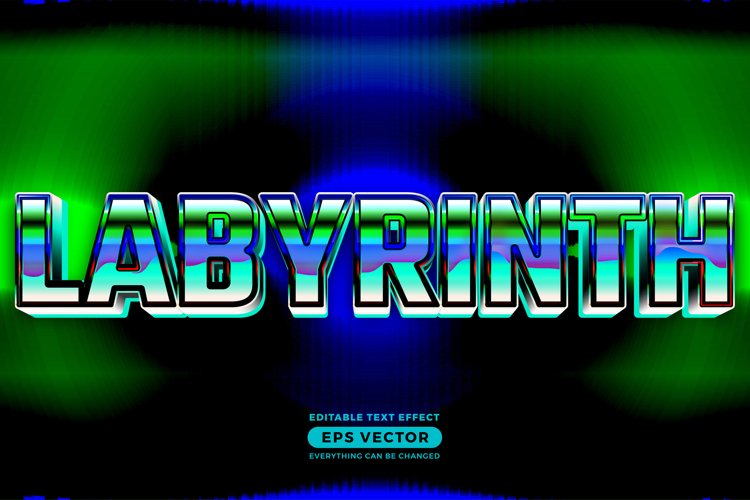 Labyrinth editable text style effect in retro style theme example image 1