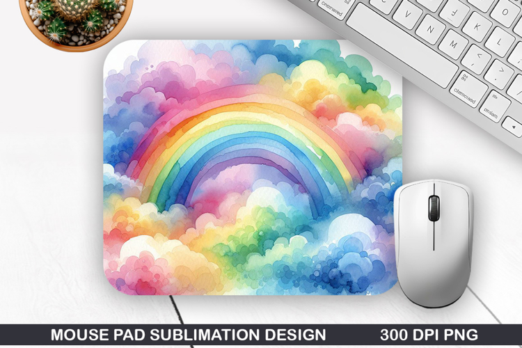 Rainbow Mouse Pad Sublimation PNG Design - Mouse Pad PNG