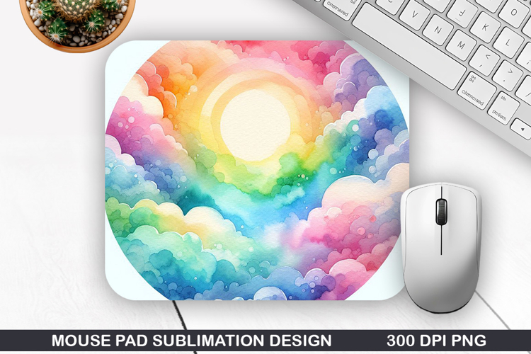 Rainbow Mouse Pad Sublimation PNG Design - Mouse Pad PNG