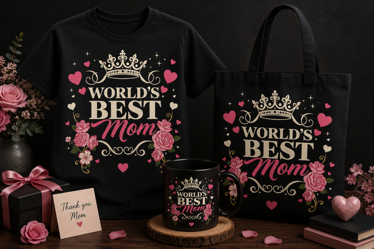 World’s Best Mom PNG | Floral Mother’s Day Design