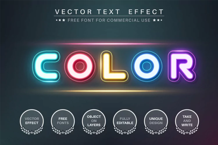Five color - editable text effect, font style