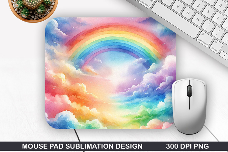 Rainbow Mouse Pad Sublimation PNG Design - Mouse Pad PNG
