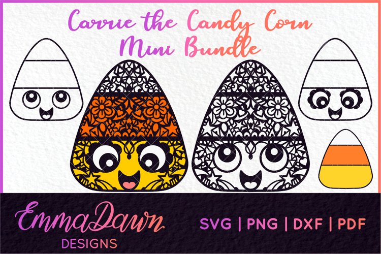 CARRIE THE CANDY CORN SVG MINI BUNDLE ZENTANGLE MANDALA example image 1