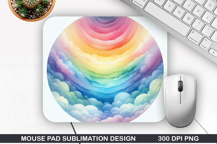 Rainbow Mouse Pad Sublimation PNG Design - Mouse Pad PNG