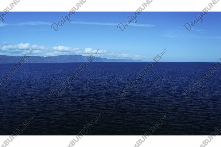 Aerial view with a view of the water surface of Lake Baikal