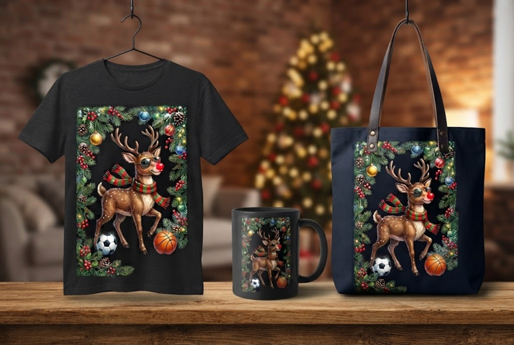 Cool Reindeer Sports Christmas Design