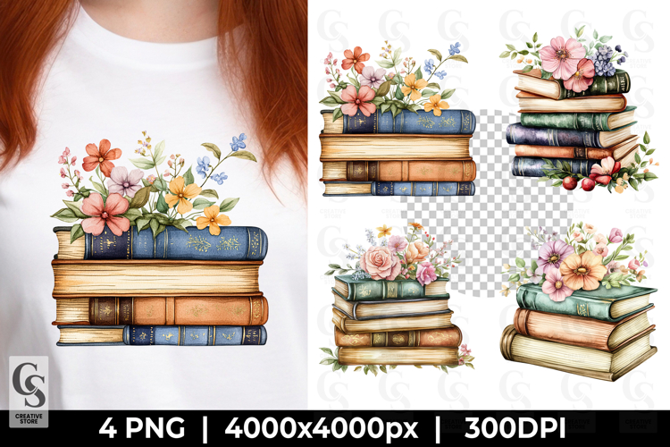 Watercolor Book Clipart Image 5