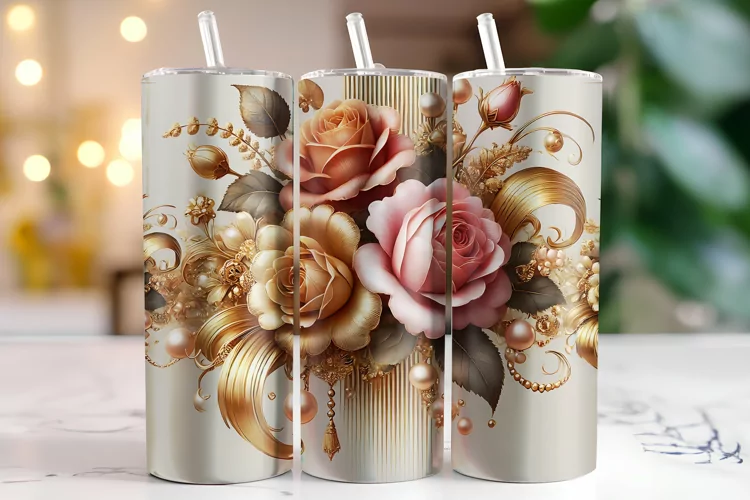 Flowers Tumbler Wrap | Sublimation | Tumblers