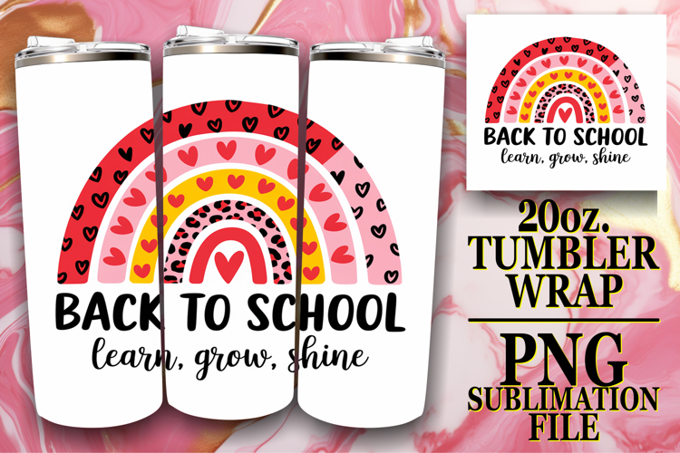Bright reflections 20oz tumbler wrap, Back To School