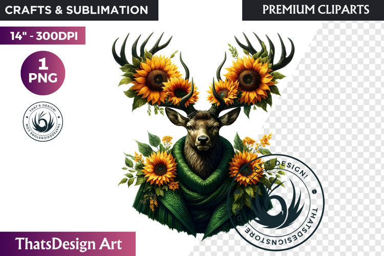 Enchanted Woodland Animal & Sunflower Clipart PNG