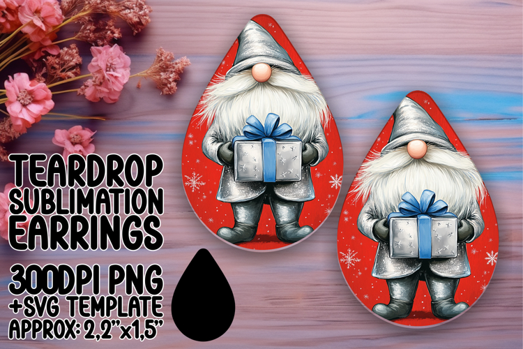 Playful Teardrop Earrings Design Art , Gnome