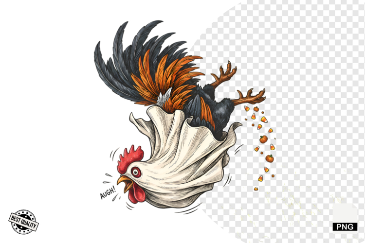 Halloween Ghost Chicken PNG
