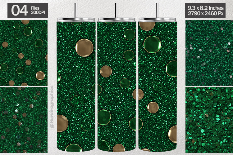 Emerald Green Glitter Tumbler Wrap| Tumbler Sublimation