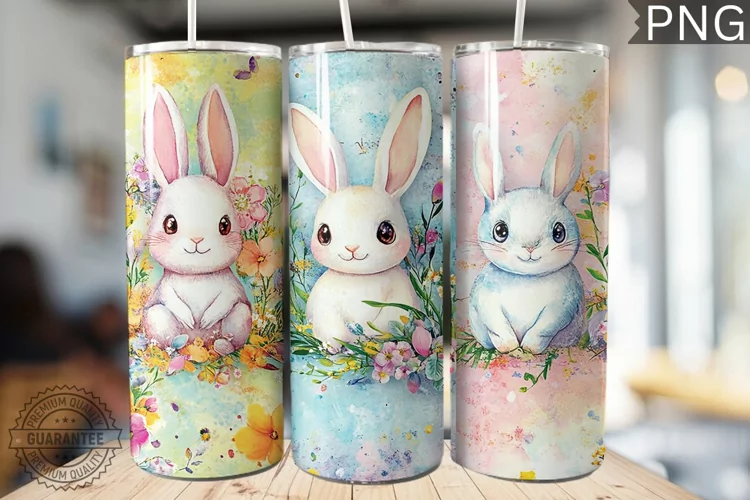 Spring Easter Tumbler Wrap - High Quality 300 Dpi