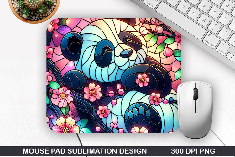 Panda Mouse Pad Sublimation, Valentine Mouse Pad PNG Design