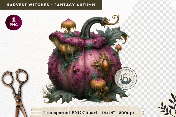 Harvest Witch Clipart Autumn Cottagecore Apothecary PNG RPG