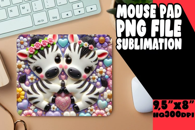 Joyful Mouse Mat Design Sublimation, Sweet Animals