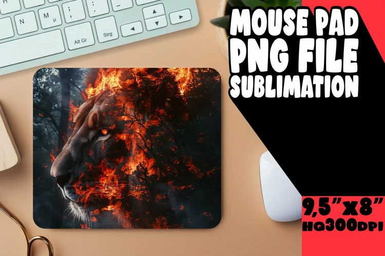 Inferno Animal Print Mouse Pad - Sublimation, Abstract