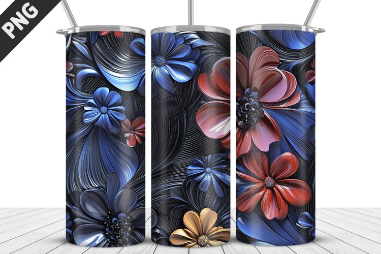 Flowers Tumbler Wrap | Sublimation Design | Tumble PNG