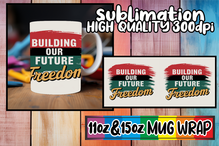 Serene beauty 11oz 15oz mug wrap, Juneteenth