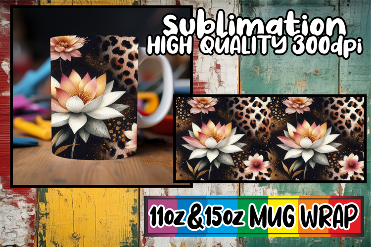 Radiant vibes 11oz 15oz sublimation wrap, Leopard Prints