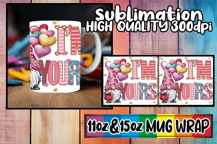 Cheerful days 11oz 15oz sublimation wrap, Valenines
