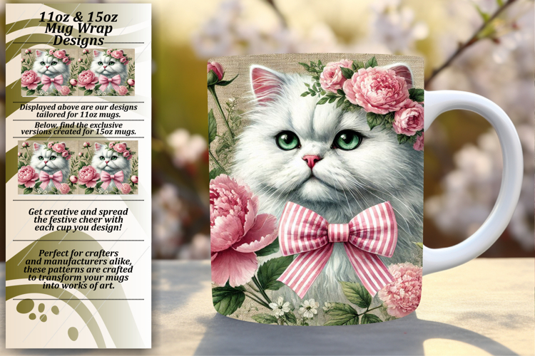 Stunning 11oz Mug Wrap Png Template , Cute Cat