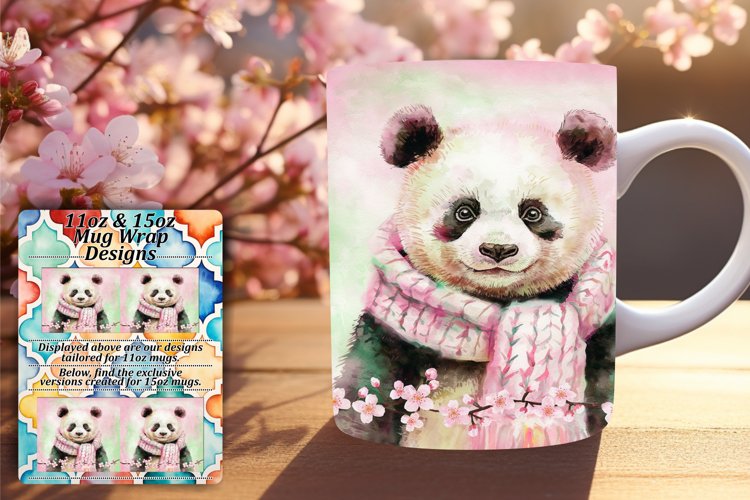 Sophisticated 15oz Mug Wrap Png Design , Animals