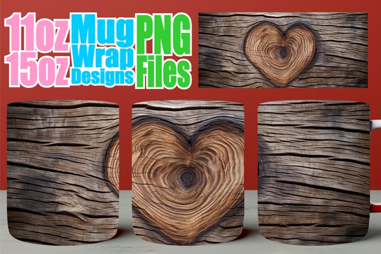 Create Magic with 3D Love Hearts Mug Wrap - Sublimation example image 1