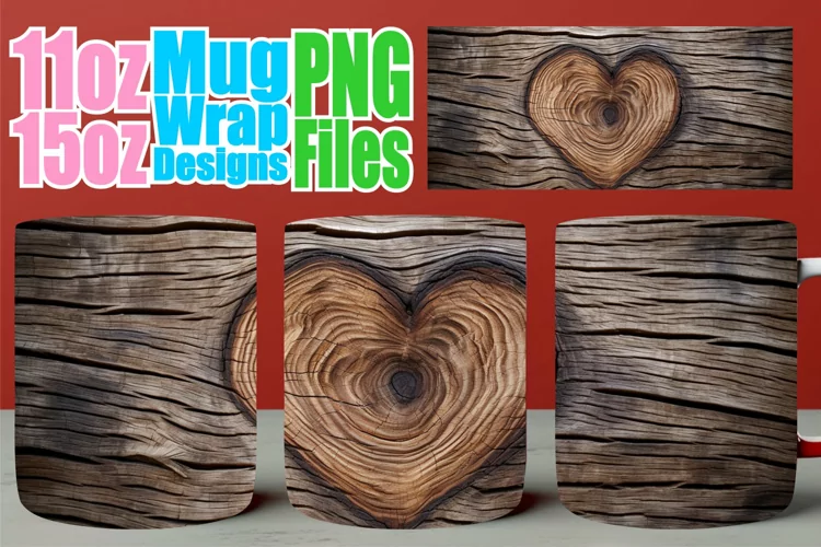 Create Magic with 3D Love Hearts Mug Wrap - Sublimation