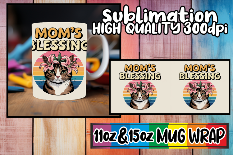 Simply stunning sublimation 11oz 15oz mug wrap, Cat Lover