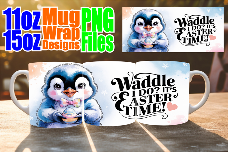 Unique flair 11oz 15oz mug wrap, Easter