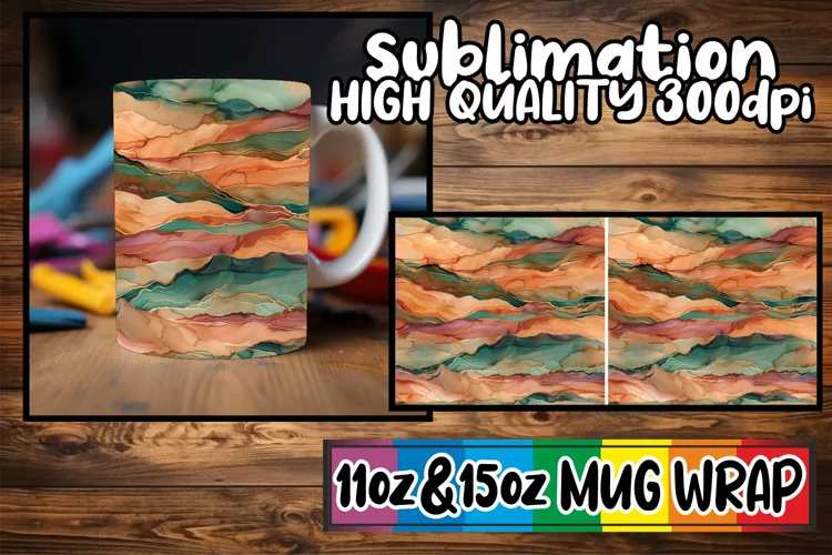Abstract Springtime Mug Wrap Sublimation 11oz 15oz