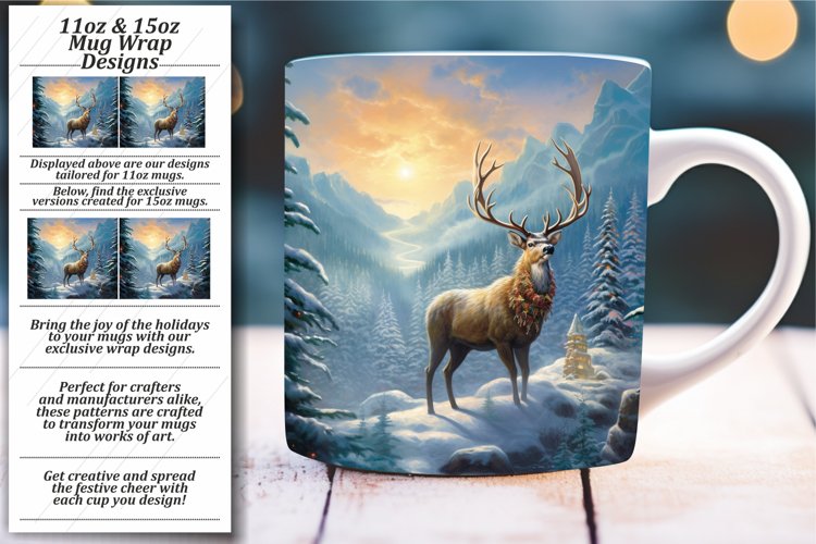 Festive Holiday Sparkle: Colorful Xmas Mug Wrap example image 1