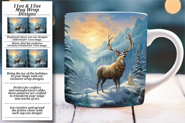 Festive Holiday Sparkle: Colorful Xmas Mug Wrap