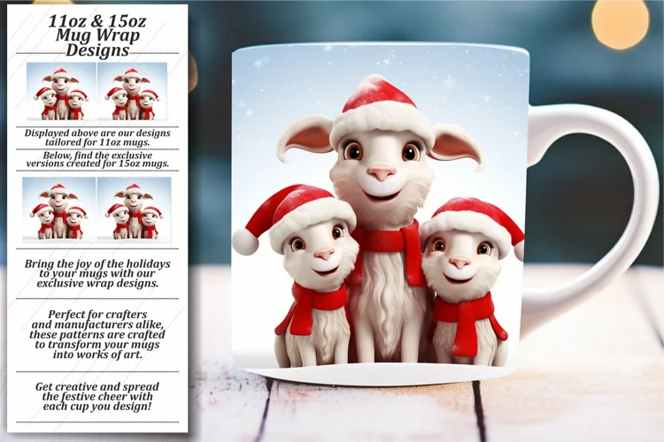 Festive Holiday Sparkle: Colorful Xmas Mug Wrap