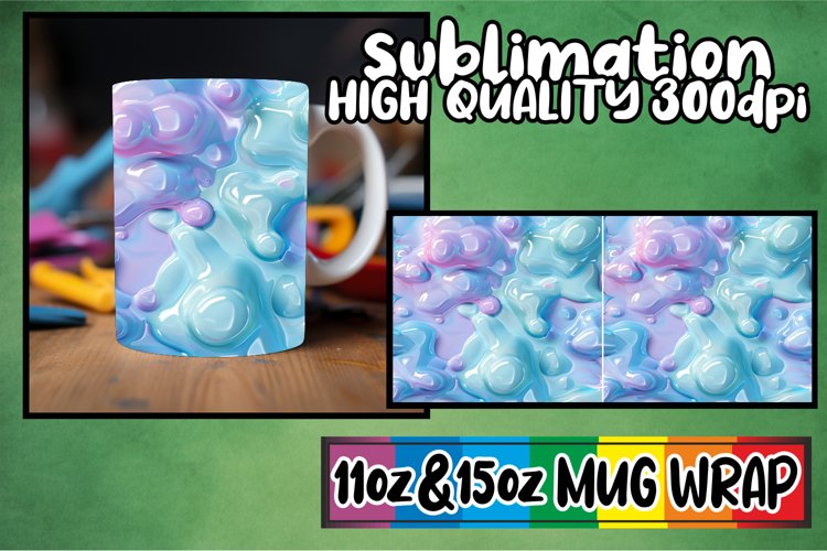 Colorful Pattern Paradise: Sublimation Mug Wrap