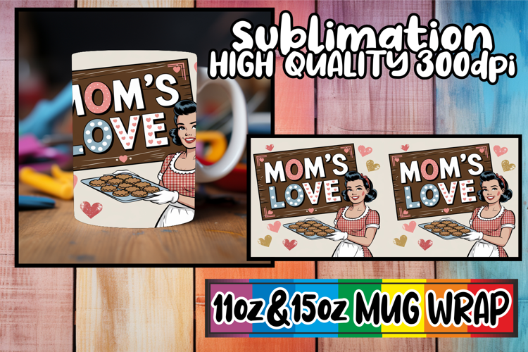 Bright smiles sublimation mug wrap, Mom Life