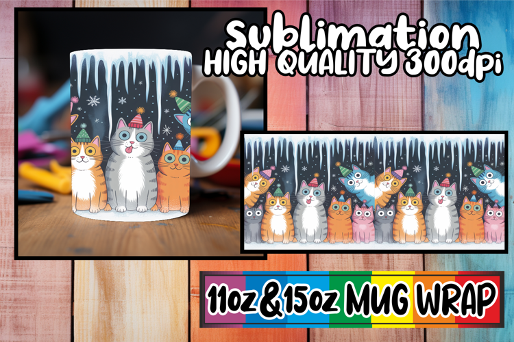 Simply stunning sublimation 11oz 15oz mug wrap, Funny Cat
