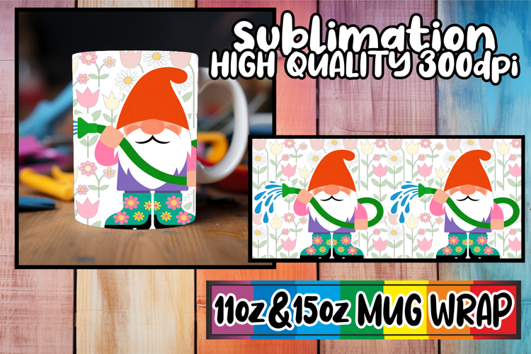 Exquisite charm 11oz 15oz mug wrap, Gnomes