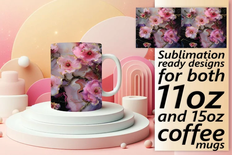 Radiant 3D Springtime Mug Wrap: Sublimation Design