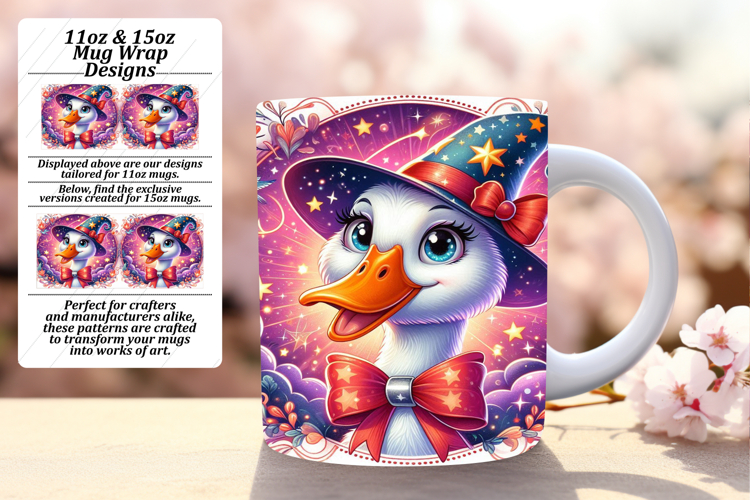 Unique 15oz Mug Wrap Png Design , Goose