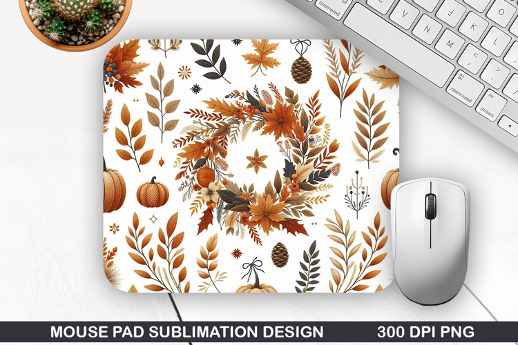 Flowers Mouse Pad Sublimation, Autumn Mouse Pad PNG Design