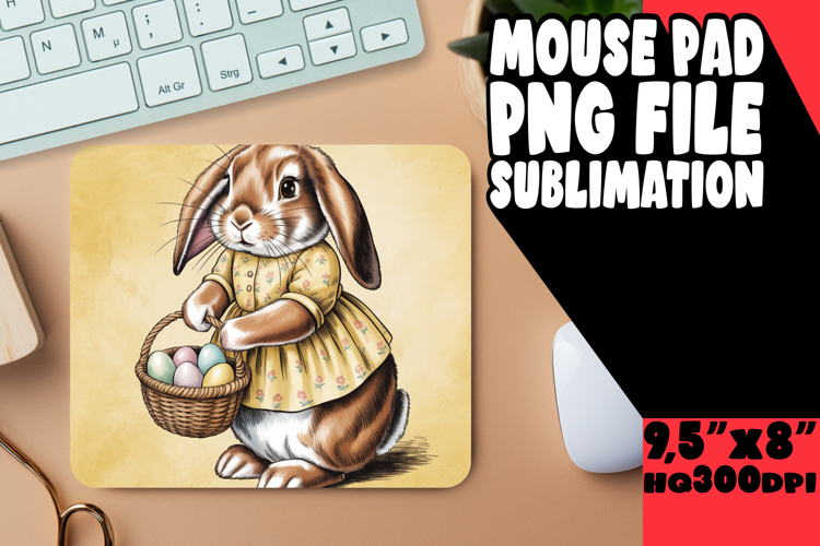 UNIQUE MOUSE MAT INSPIRATIONAL MAGIC, Easter Bunny