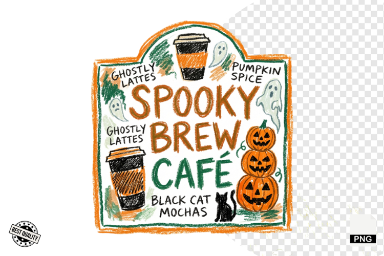 Halloween Coffee Signs PNG