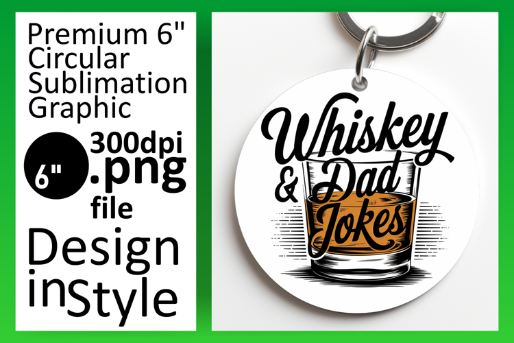 Creative Round Design Keychain Template , Fathers Day