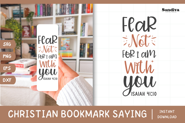Christian Bookmark Saying SVG | Fear Not, for I Am With You
