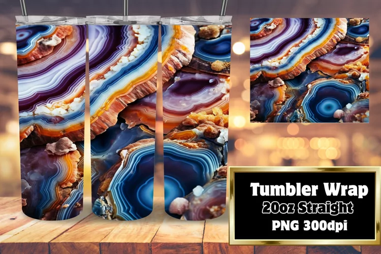 3D Agate Geode Tumbler 20oz Sublimation Shine